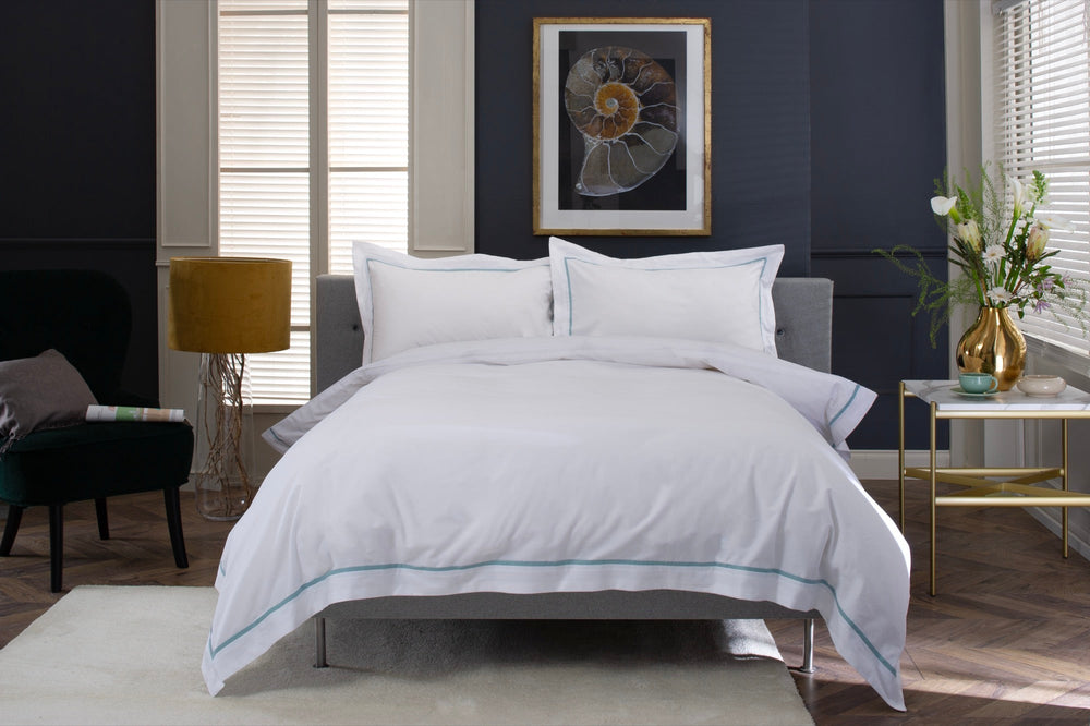TLC 200TC Standard Pillowcase Pair Powder Blue - front view