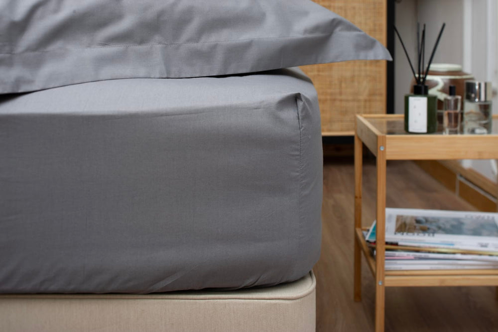 200TC Fitted Sheet Charcoal