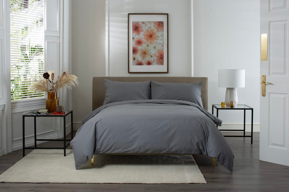 200TC Duvet Set Charcoal - Front