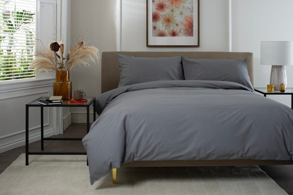 200TC Duvet Set Charcoal