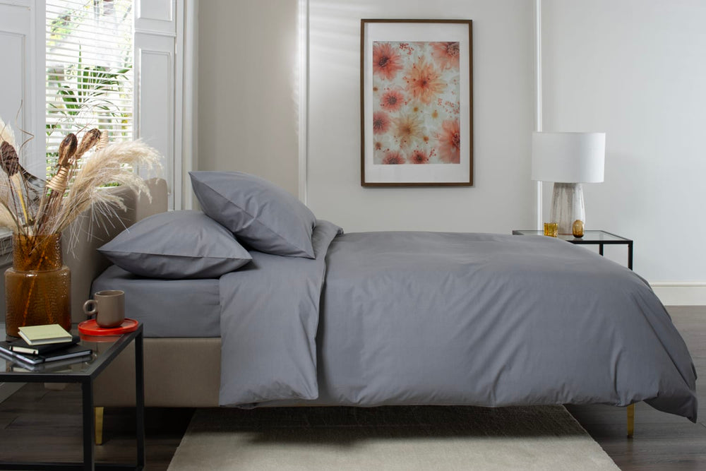 200TC Duvet Set Charcoal - Side