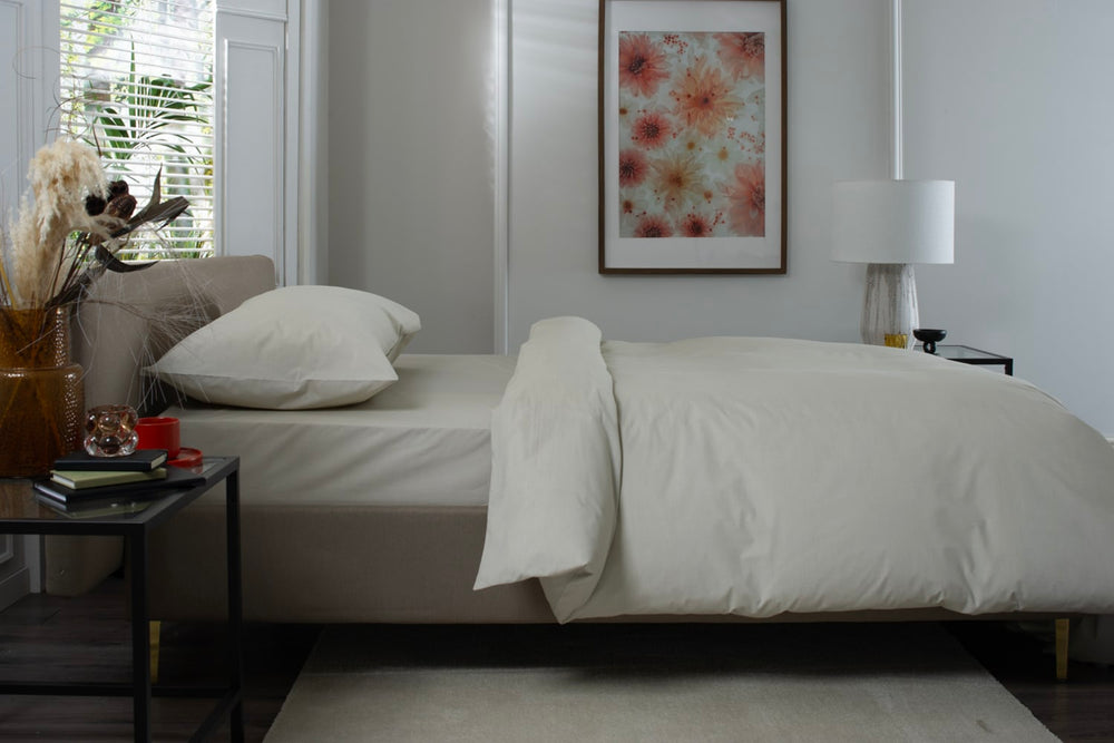 200TC Fitted Sheet Taupe - Detail