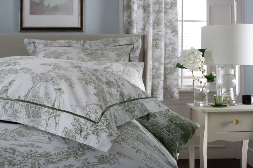 2026 Toile De Jouy Duvet Cover Sage