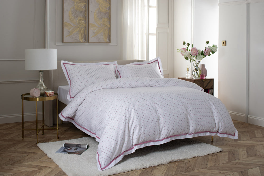 Sabine Pink Polka Dot Duvet Set, main side
