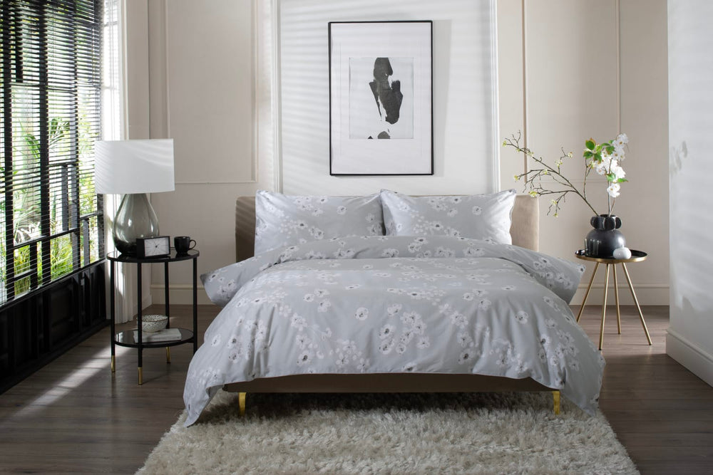 Petite Fleure Duvet Set Grey