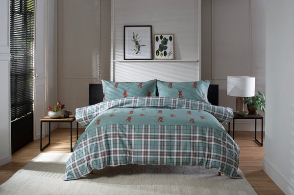 Highland Fell Duvet Set Green/Red