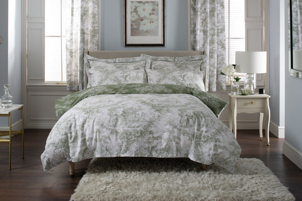 2026 Toile De Jouy Curtains 183cm Sage